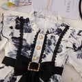 Custom girls' dress - ink wash painting princess style - birthday chic short sleeve chiffon dress - perfect for little girls - cross-border e-commerce