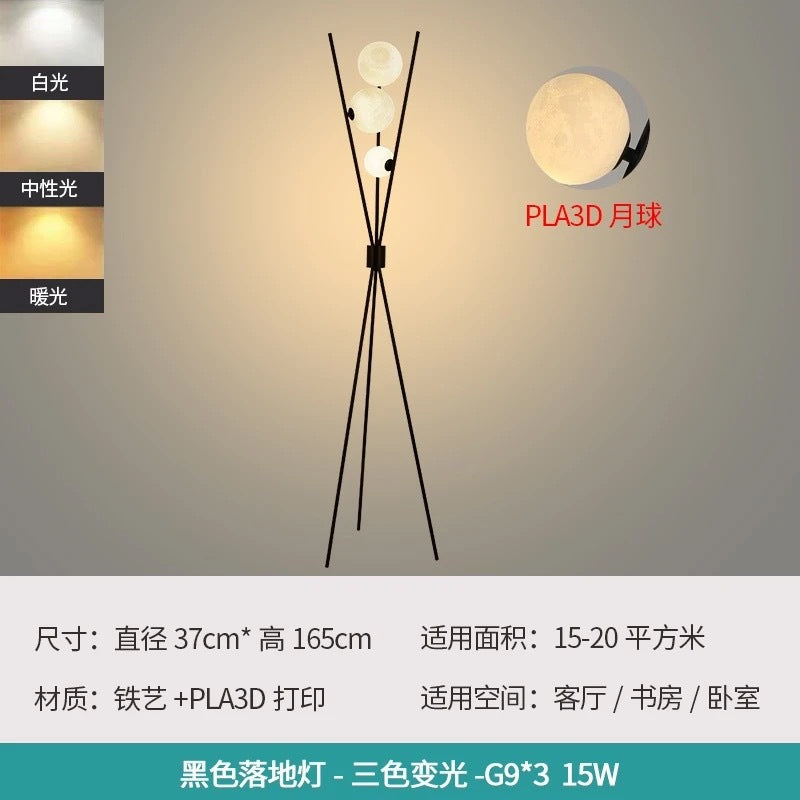 Factory direct supply moon floor lamp chinoiserie antique sofa side lamp moon tea room lamp curved fishing floor lamp