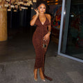 Fashion style insexport design fashion women's one-step pure color hip skirt halterneckv neck wrapped chest longdress