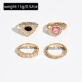 Wholesale devil's eye women's rings - unique design heart-shaped full diamond light luxury geometric spiral finger rings jewelry