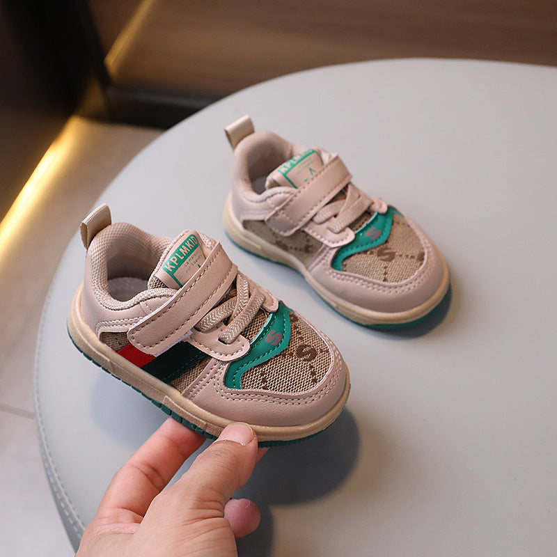 Girls' soft-soled casual shoes, spring/autumn  collection, kids' shoes, boys' fashionable lightweight sneakers, ages 1-3