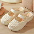 Thickened baotou slippers outwear women's 2026summernew arrivalcut out heightening woven soft bottombest selling lazy women's shoes