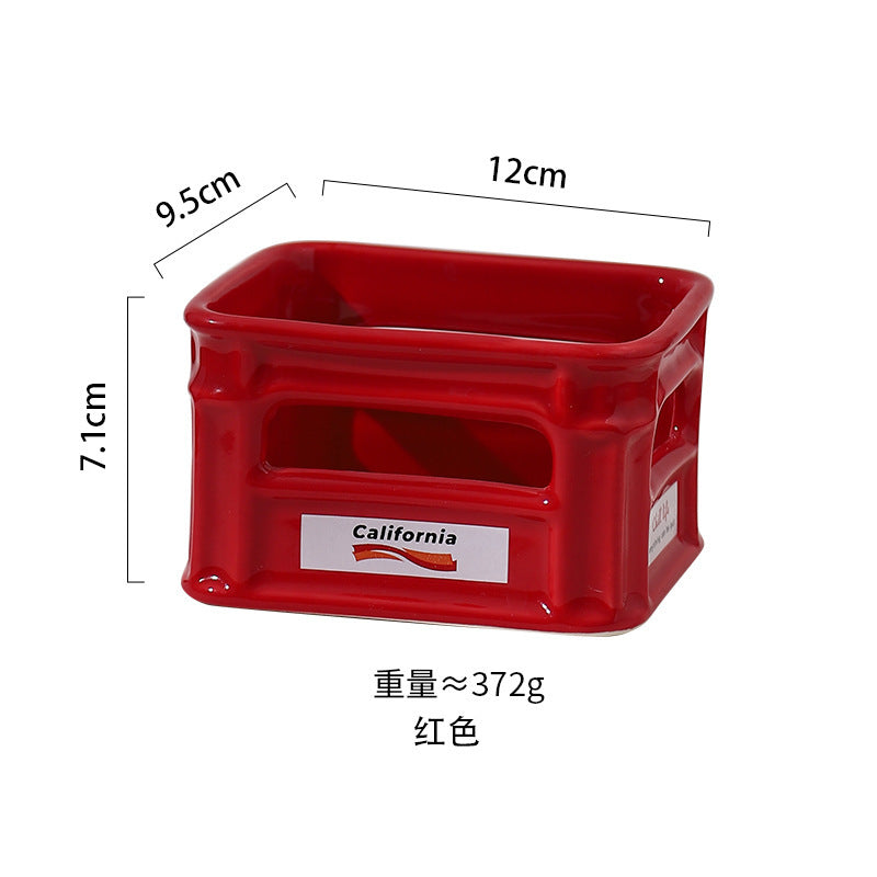 陶瓷薯条碗高颜值网红爆米花零食碗创意小吃筐家用水果碗造型碗篮