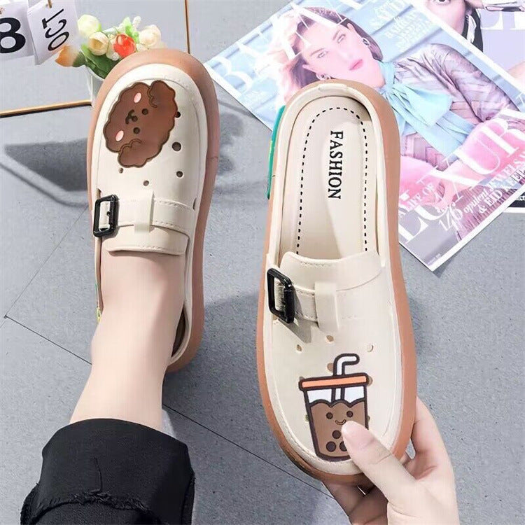 Crocs spring & fall slippers women's outwear popular beach shoes soft bottom ultra-light genuine casual soft toe women's shoes