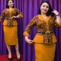 African  professional women's clothing plus size curvy tiktok cross-border foreign trade faux two-piece printed dress