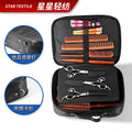 New lychee leather hairdressing tool bag - multifunctional storage pouch for scissors, combs, and more - large capacity barber tool kit