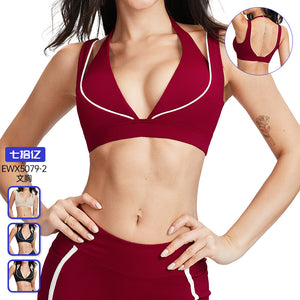 color block seamless yoga bra - premium outdoor racerback sports bra for running, fitness, and yoga - style 5079
