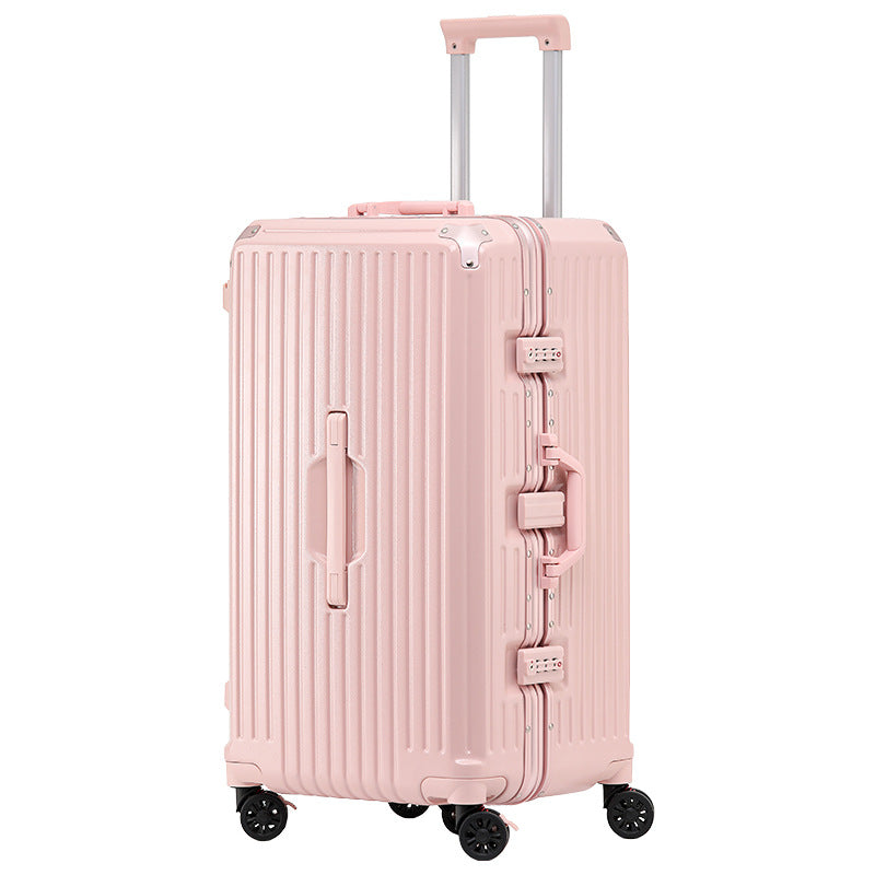 Large-capacity suitcase aluminum frame 26-inch anti-drop high-value trolley case, suitcase password, bag, leather case five wheels