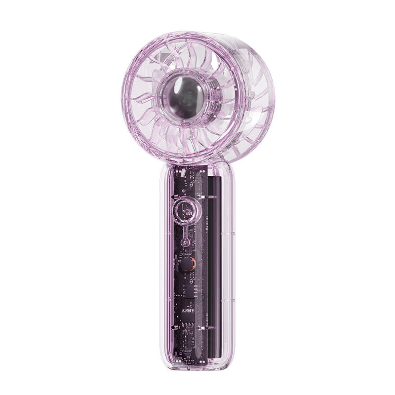new arrival mini handheld fan usb charging outdoor portable high-speed transparent silent small fan wholesale