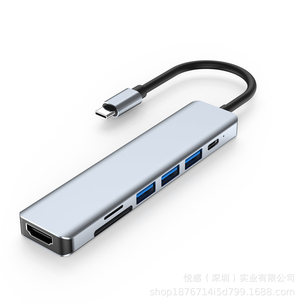, in-stock, amazon hot-selling type-c docking station, compatible with huawei, apple, and ipad. multi-port expansion dock
