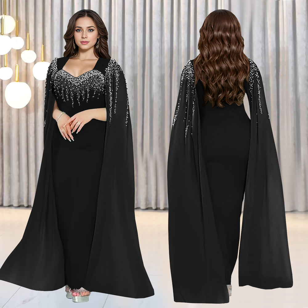 C7305 cross-border   fashion women's elegant rhinestone evening gown dress - new