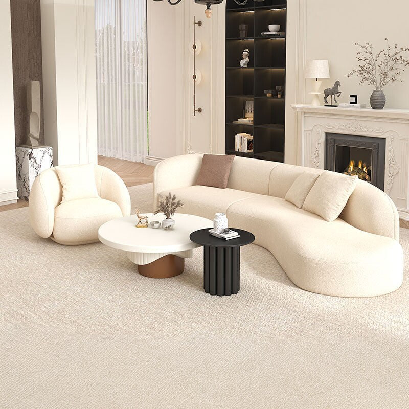 French cream style casual sofa designer cashmere living room lazy sofa chair hotel b&b hotel coffee table