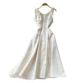Accessible luxury thousand gold style sleeveless a-line dress women's spring elegancehigh waistslimming lookelegant celebrity banquet dress