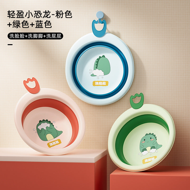 Collapsible kids' wash basin - portable newborn face wash basin - thickened plastic baby basin - household infant wash basin