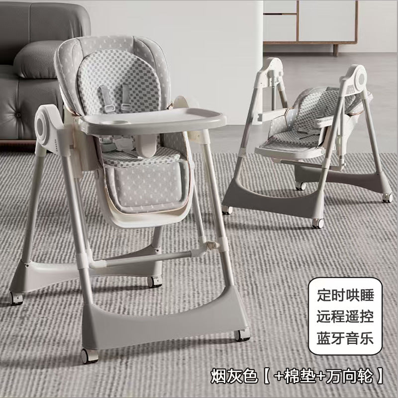 Multifunctional baby high chair - 0-6 years, convertible reclining & foldable, 2-in-1 feeding & rocking chair for infants and toddlers