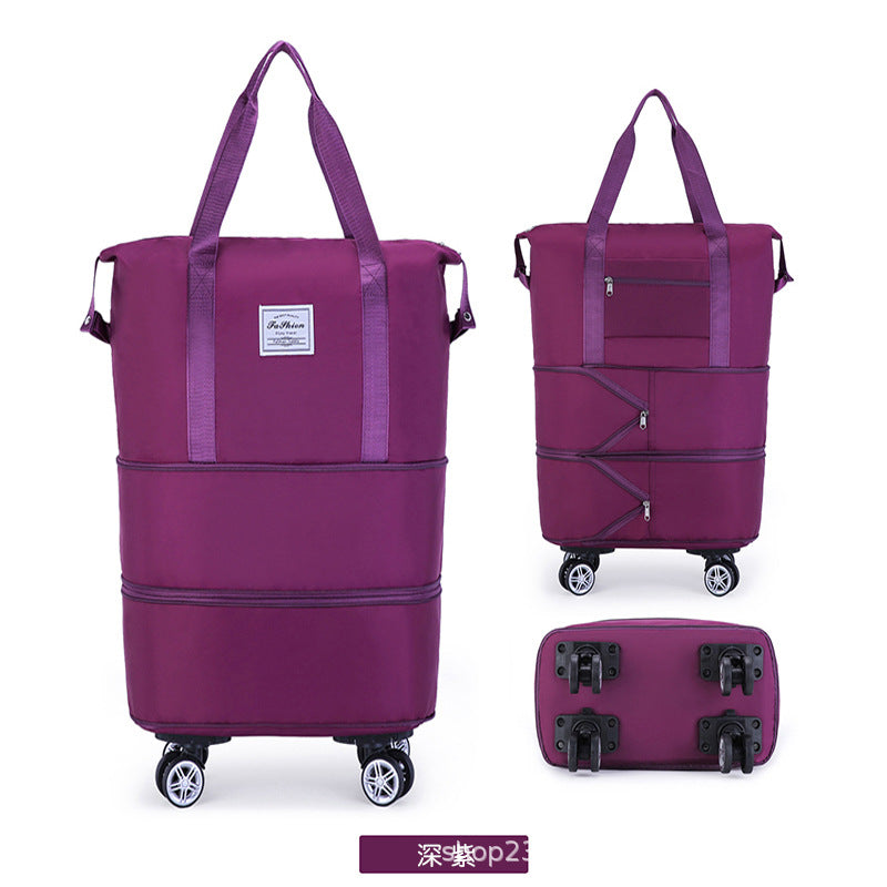 Newly upgraded silent universal wheel bag multi-function large capacity removable pulley travel dry and wet separation boarding bag