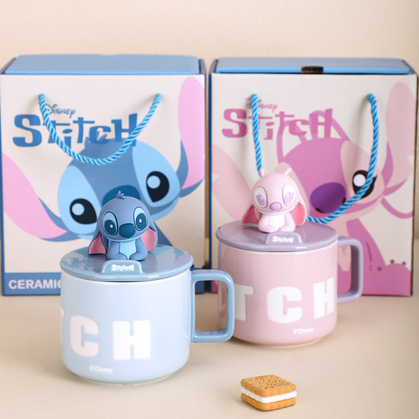 Stitch ceramic cup high-value creative mug with lid high-end light luxury niche high-end poker cup