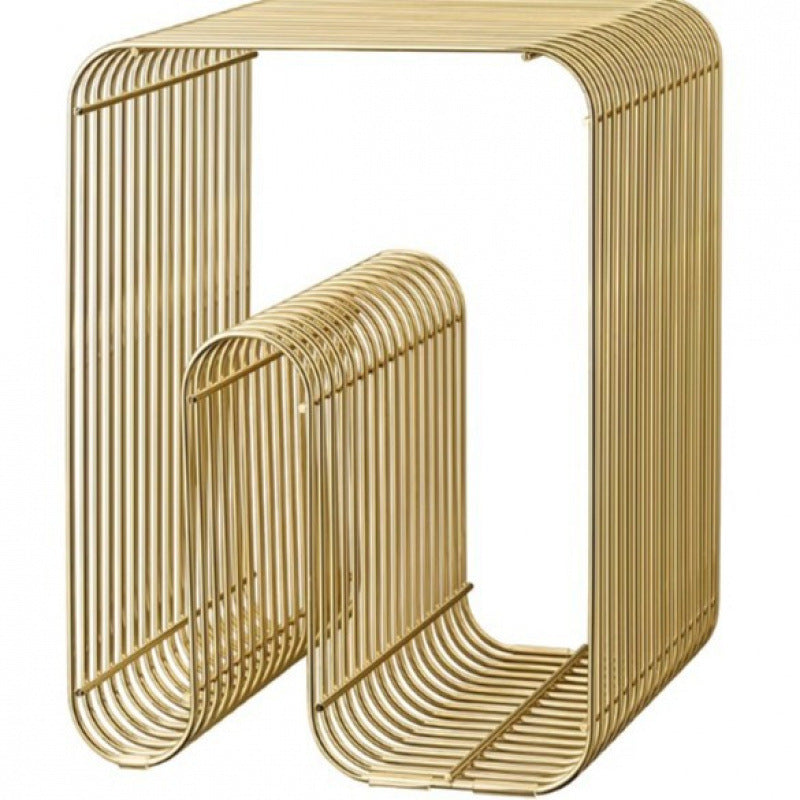 Factory direct sofa side table living room balcony magazine rack bedside storage bookshelf creative iron art small coffee table