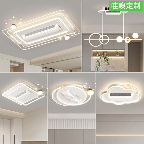 [Wow] Modern simple bladeless fan ceiling light Zhongshan lamp advanced sense invisible fan light combination