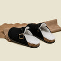 Maomao birkenstock shoes women's 2025 new arrivalfall and winter slip-on fleece-linedheattech birkenstock shoes lazy toe half mop cotton shoes