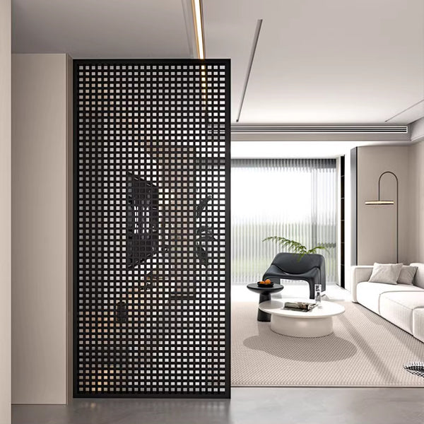 Simple modern wrought iron cross grille screen living room dining room home home hollow partition wabi sandy wind office