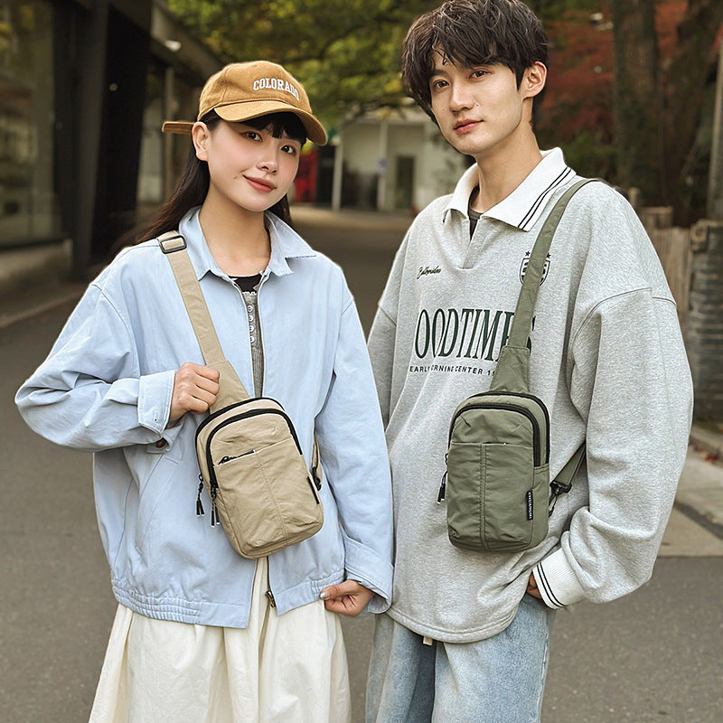 Small breast bag men's simple mini small satchel men's summer casual mobile phone bag carry-on bag men's messenger bag women