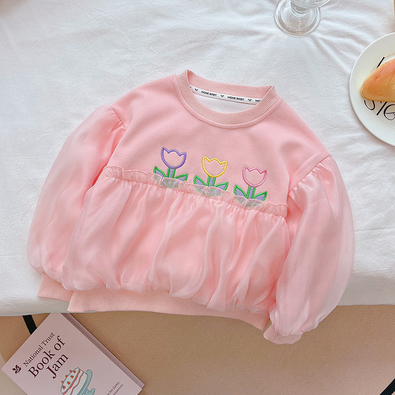 【sweatshirt collection】girls' sweatshirt - new spring/autumn cartoon long sleeve fashionable and stylish casual top for little girls