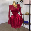 European and american cross-border women's fashion:  autumn new arrivals - sexy and elegant asymmetrical lace backless tie-up dress