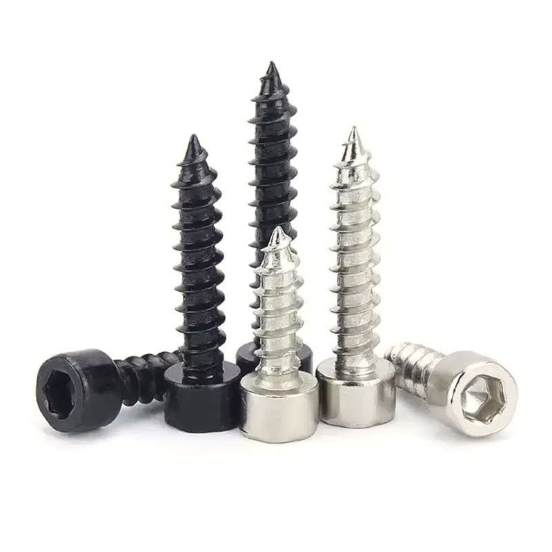 Cylinder head inner hexagonal self-tapping screw nickel-plated 8.8 grade black zinc carbon steel iron cup head audio pointed tail screw