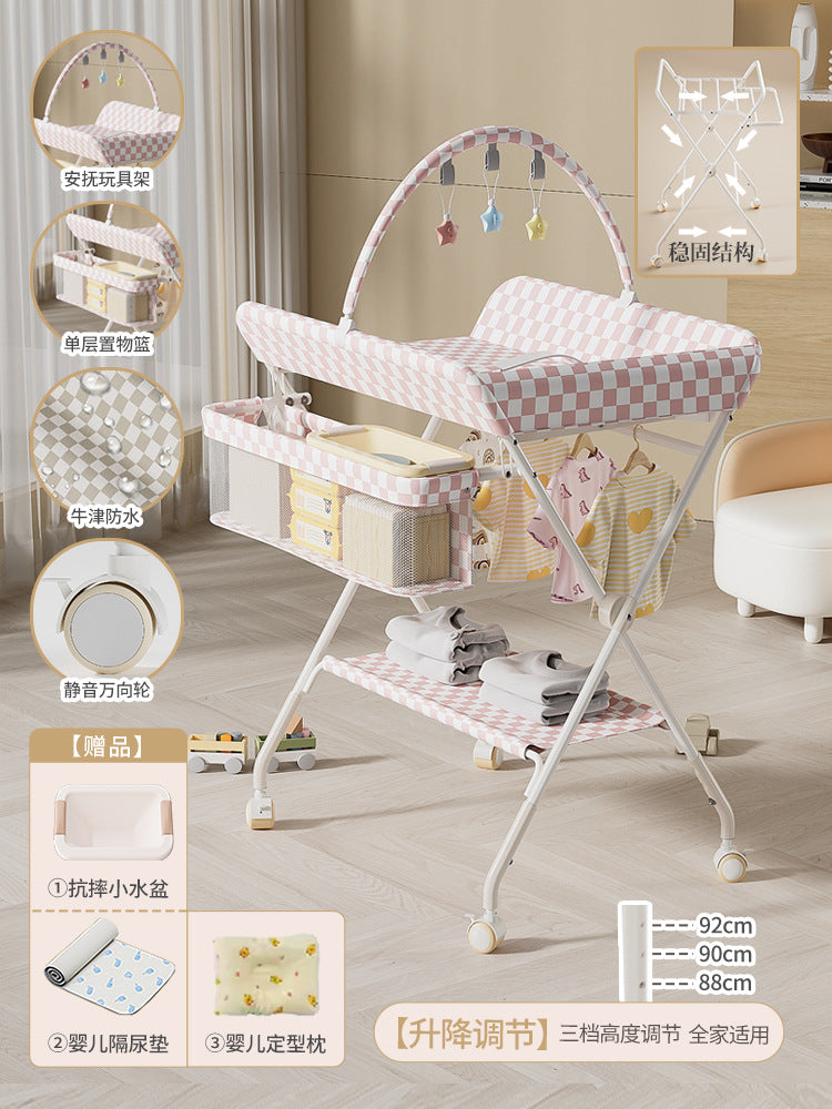 Newborn baby changing, bathing, massage, and touching table - multifunctional, portable, and foldable