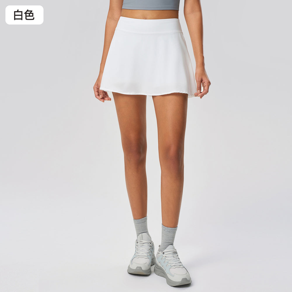 Summer fake two-piece sports skirt for women to cover crotch slimming look lined tennis skirt ice-like quick-drying yoga skirt d25010