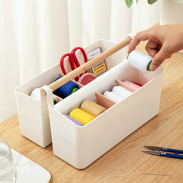 Portable cosmetics storage box needle and thread data cable remote control storage box fresh partition desktop storage box
