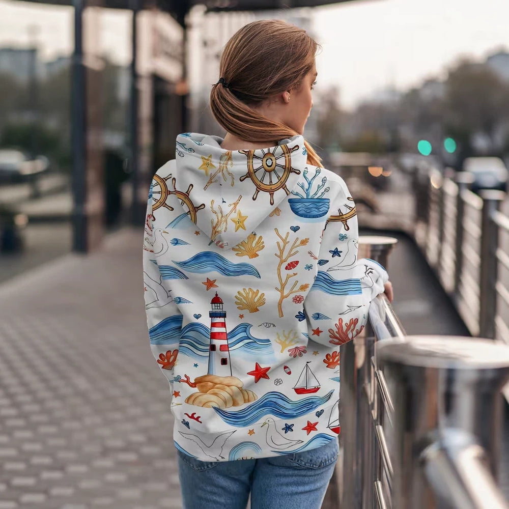 hot-selling women's hoodies, new casual loose long-sleeved hooded sweatshirts, dropshipping available