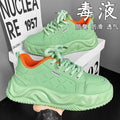2025 new men's breathable versatile bestselling athletic leather casual chunky sole height increasing anti-slip trendy shoes