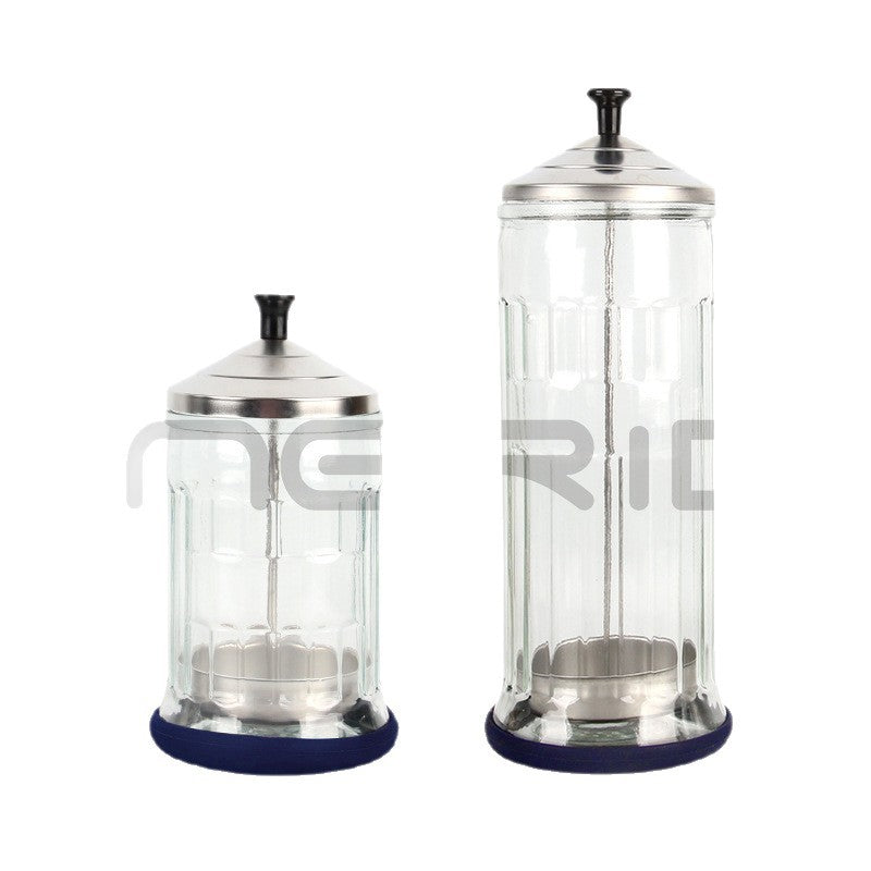 Special glass disinfection bottle for hair salon, hair tool comb scissors razor disinfection tank, stainless steel cover disinfection bottle