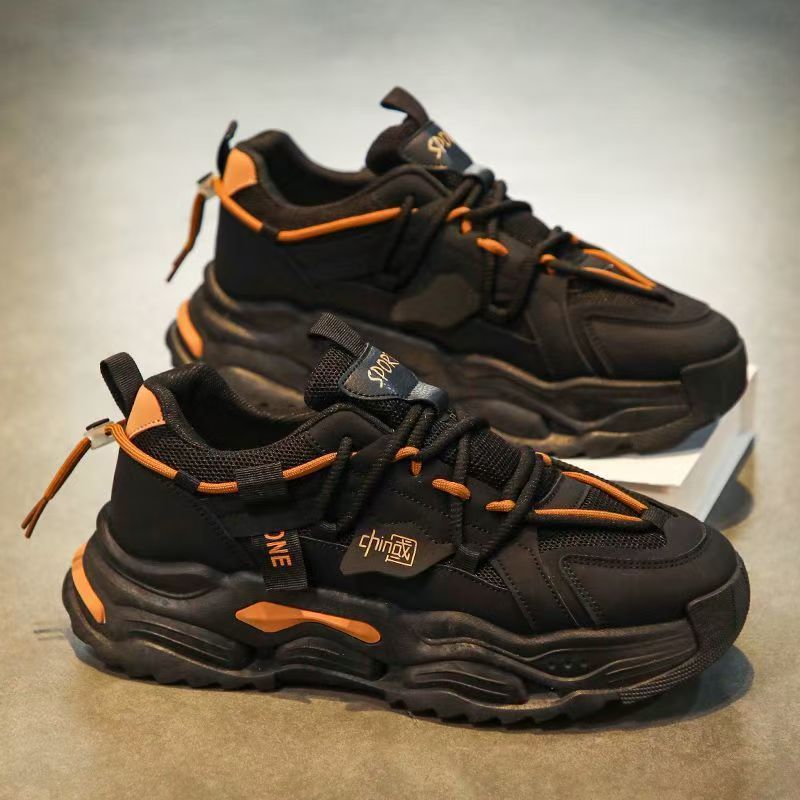 Men's shoes 2025 hot new styles: odor-resistant spring height-increasing men's athletic mesh thick-soled casual running dad shoes - trendy footwear