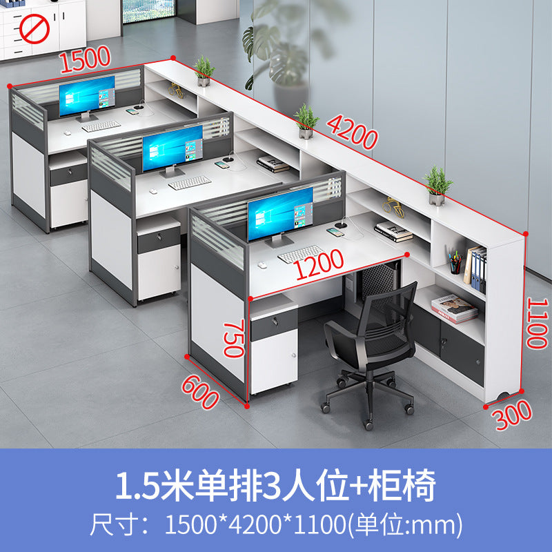 Office desk and chair set for staff, financial employees, and workstations - 2/4 seater facing desk office table