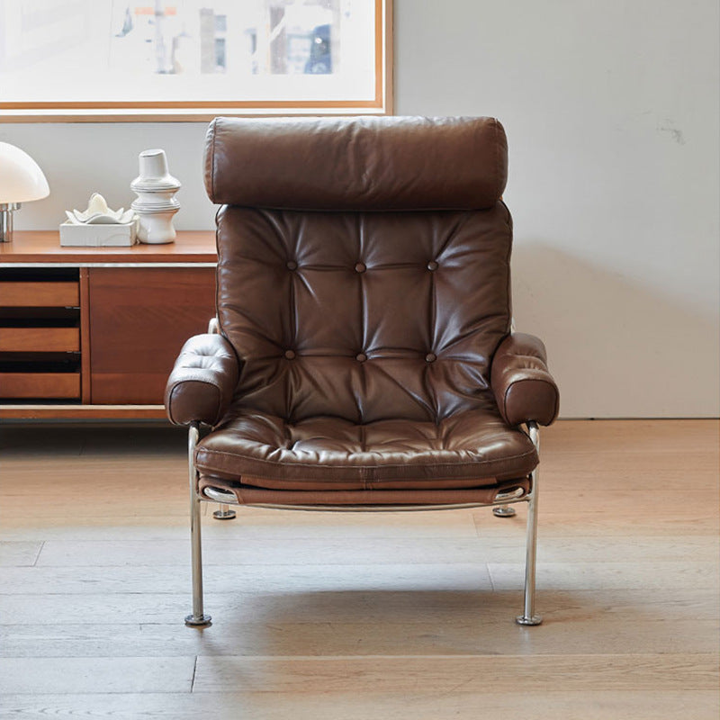 Designer medieval style bauhaus single sofa chair modern casual living room for home italian oil wax leather casual chair