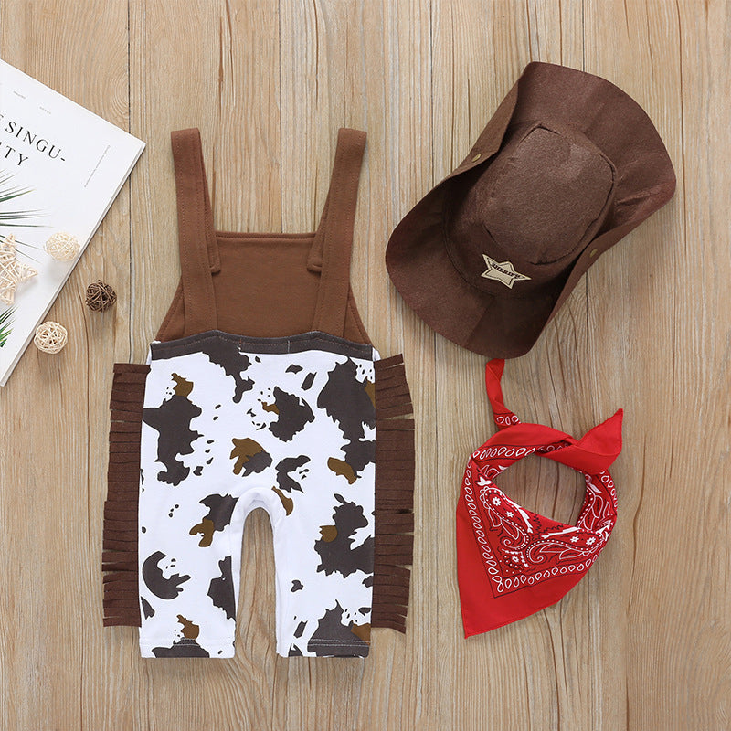 Exportsummerfashion baby boy dick denim sleeveless jumpsuit suit romper one piece dropshipping