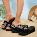 plus size flip-flops for women, 2025 summer european and american style, temu hot-selling outdoor rhinestone flower sandals