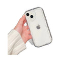 Three-dimensional wavy edge suitable for apple 16pro all-inclusive anti-fall protective case iphonexr pure color simple mobile phone case