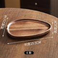 Japanese-style tray, acacia wood serving tray, irregular snack tray, solid wood dessert plate, vintage-inspired storage tray