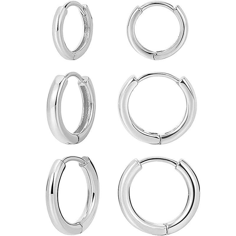 European and american cross-border hot-selling jewelry: 18k gold plated stud earrings, small hoop earrings, creative punk & hip-hop earrings