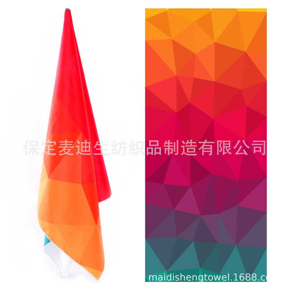 Factory wholesale full-page printed sand-free beach towel, soft, absorbent, quick-drying, mesh bag packaging, advertising cheerleading bath towel
