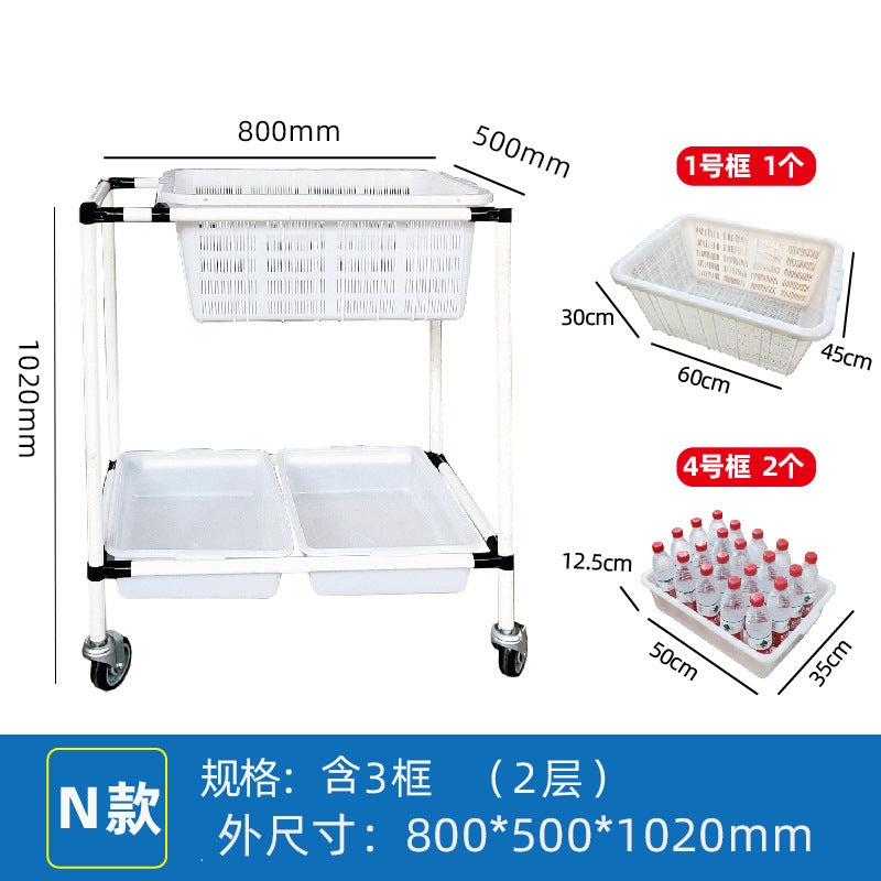 Mobile Shelf Wholesale Warehouse E-commerce Sorting Truck Wire Bar Picker Truck Silent Wheel Plastic Basket Wire Bar Truck Trolley