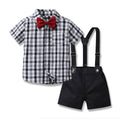 Boys' summer outfit: new cross-border style, formal wear, kids' short-sleeve two-piece set, breathable summer clothes for babies, stylish and trendy