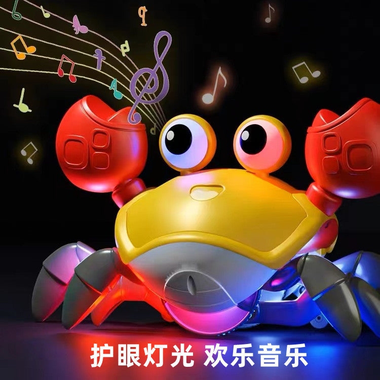 Rechargeable automatic induction charging electric escape crab with lights and music - realistic crawling toy for boys and girls - hot seller for street vendors