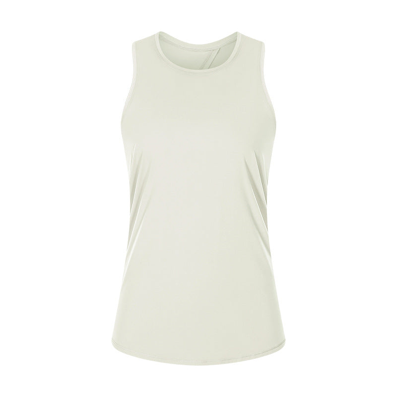 Spring/summer new arrival: barely-there feel, skin-friendly tie-up tank top - women's slit-back, loose-fit, breathable running sports cover-up s2027