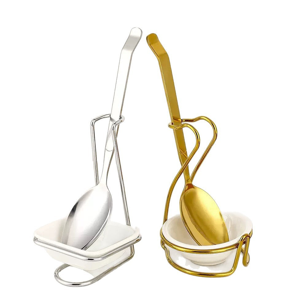 Thickened stainless steel buffet spoon rest - commercial grade support for hotels & restaurants - ready to ship wholesale
