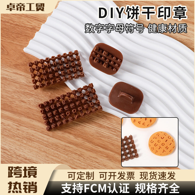alphabet number symbol cookie press stamp mold stencil cake decorating baking tool